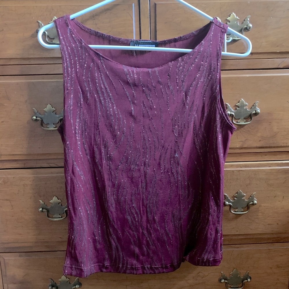 Purple Tiger-Striped Tank Top